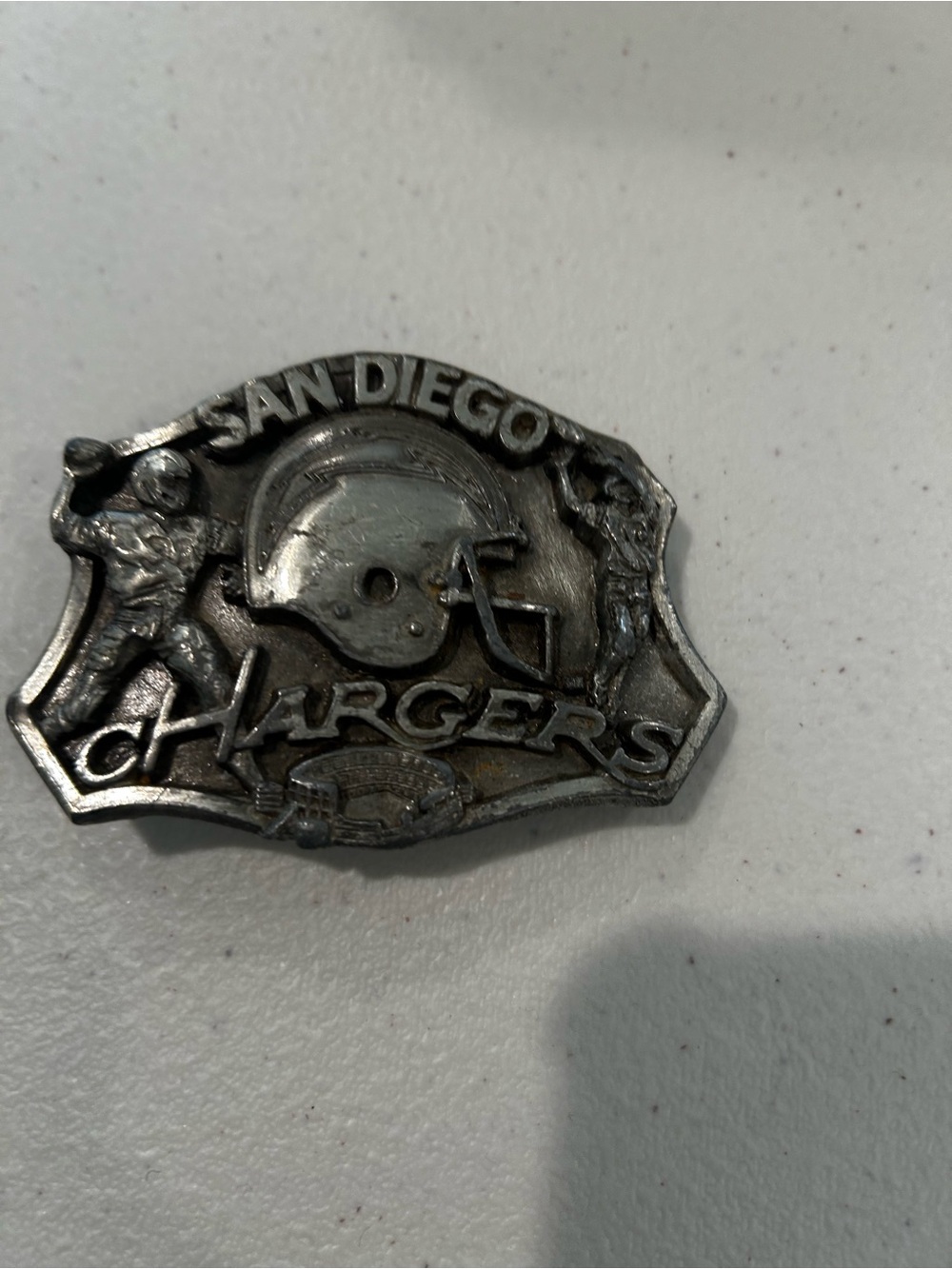 Vintage San Diego Chargers Belt Buckle NFL Football Helmet Pewter Siskiyou USA